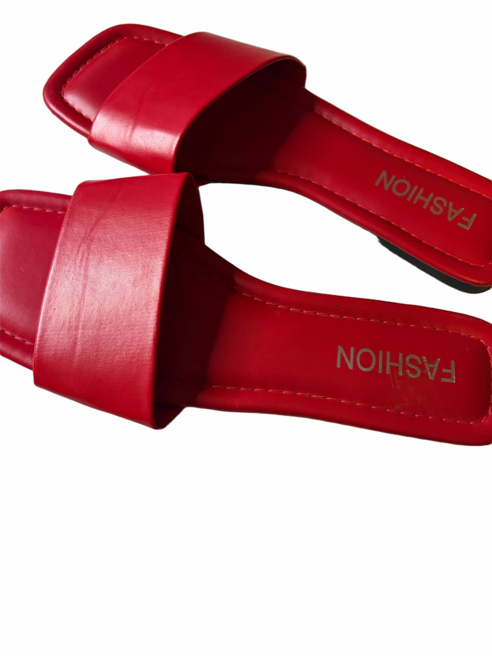 Fashion Red Slide Sandals | EUC | Sz 10-10.5 - Picture 2 of 5